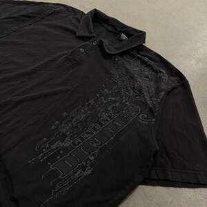 Dickies Black Graphic Polo Shirt Y2K Workwear Skate 2XL